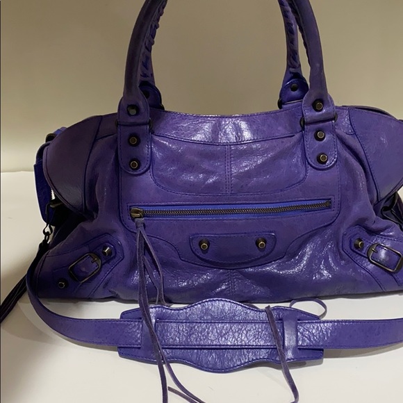Classic Balenciaga Purple Motorcycle Tote - Picture 1 of 12